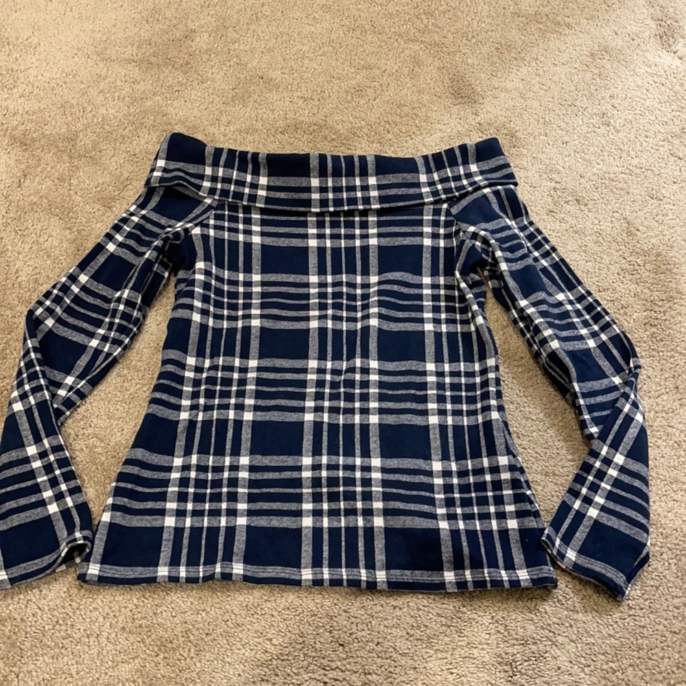 Banana Republic Grid Off The Shoulder Sweater - XS